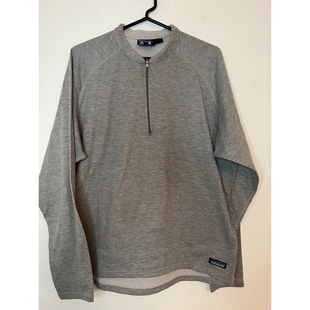 Patagonia Polartec Regulator Quarter Zip Mens Size L Gray USA Made